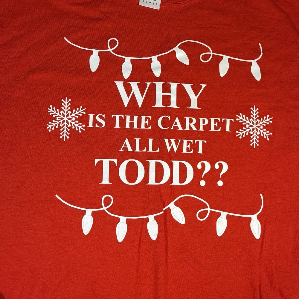 Christmas Vacation Movie T Shirt Set M Todd XL Margo Holiday Couples Funny Tees